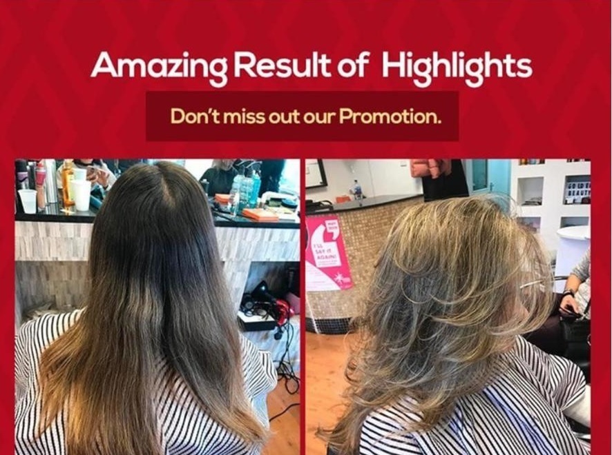 Keratin Blow Dry and Highlights 